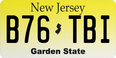 NJ license plate B76TBI