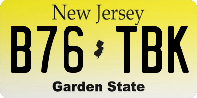 NJ license plate B76TBK