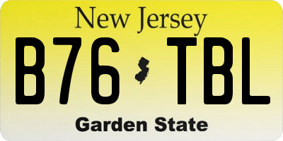 NJ license plate B76TBL