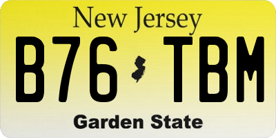 NJ license plate B76TBM