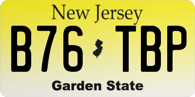 NJ license plate B76TBP