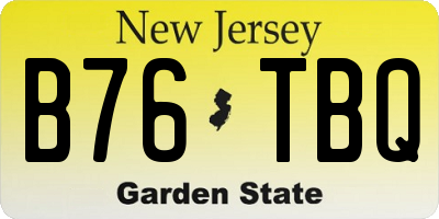 NJ license plate B76TBQ