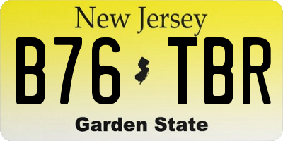 NJ license plate B76TBR