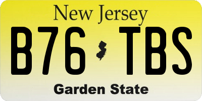 NJ license plate B76TBS