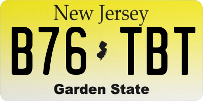 NJ license plate B76TBT