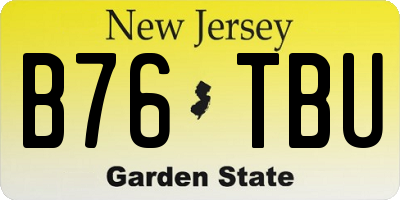 NJ license plate B76TBU