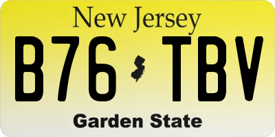 NJ license plate B76TBV