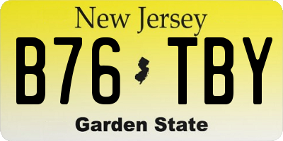 NJ license plate B76TBY