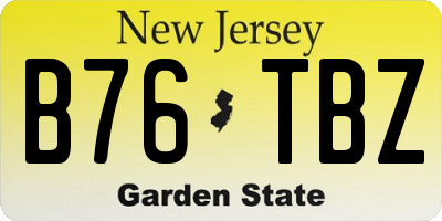NJ license plate B76TBZ
