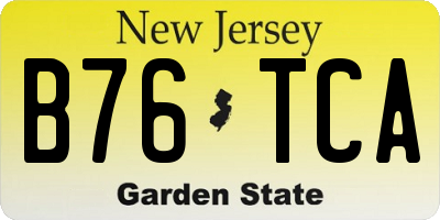 NJ license plate B76TCA