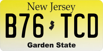 NJ license plate B76TCD