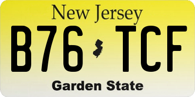 NJ license plate B76TCF