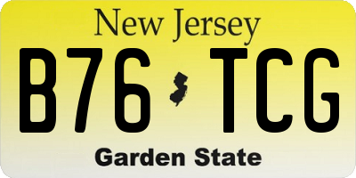 NJ license plate B76TCG