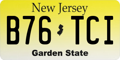 NJ license plate B76TCI