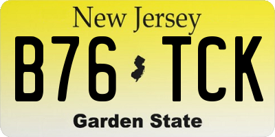 NJ license plate B76TCK