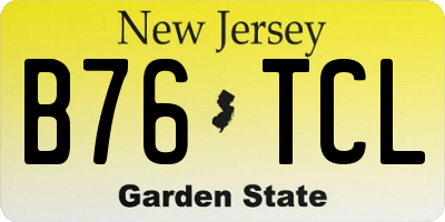NJ license plate B76TCL