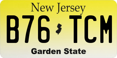 NJ license plate B76TCM