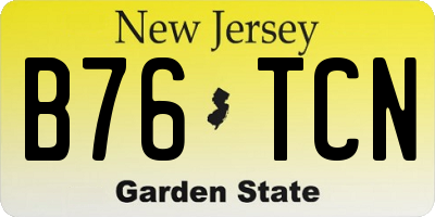 NJ license plate B76TCN