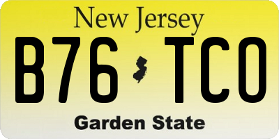 NJ license plate B76TCO