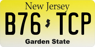 NJ license plate B76TCP