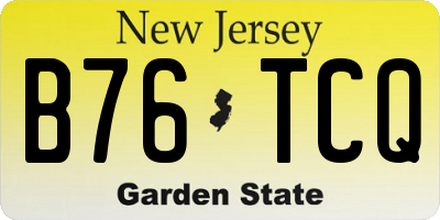 NJ license plate B76TCQ