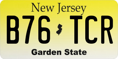 NJ license plate B76TCR