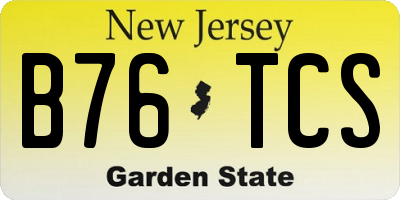 NJ license plate B76TCS