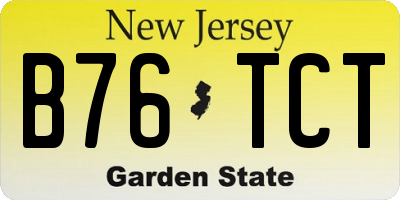 NJ license plate B76TCT