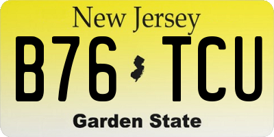 NJ license plate B76TCU