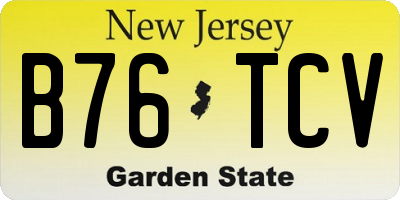 NJ license plate B76TCV