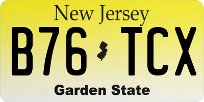 NJ license plate B76TCX