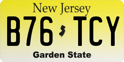 NJ license plate B76TCY
