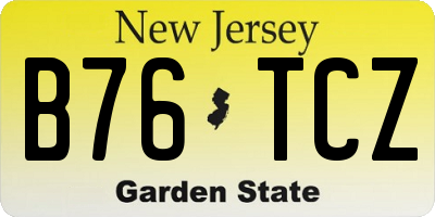 NJ license plate B76TCZ