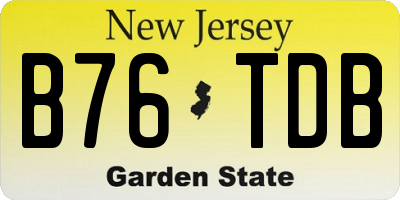 NJ license plate B76TDB