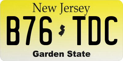 NJ license plate B76TDC