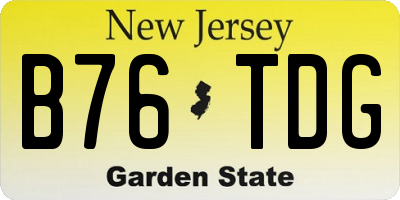 NJ license plate B76TDG