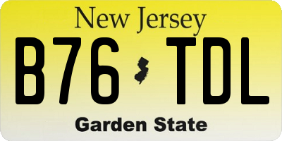 NJ license plate B76TDL