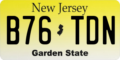 NJ license plate B76TDN
