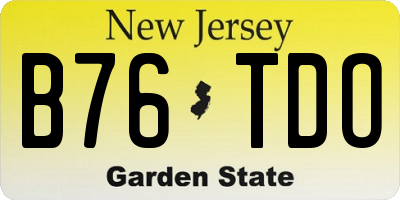 NJ license plate B76TDO