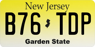 NJ license plate B76TDP