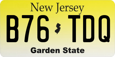 NJ license plate B76TDQ