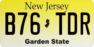 NJ license plate B76TDR