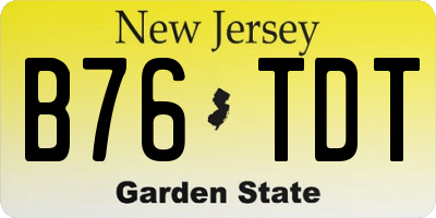 NJ license plate B76TDT