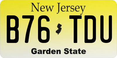 NJ license plate B76TDU