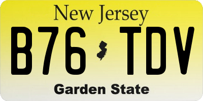 NJ license plate B76TDV