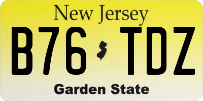 NJ license plate B76TDZ