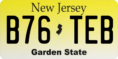 NJ license plate B76TEB