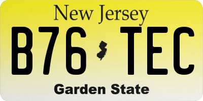 NJ license plate B76TEC