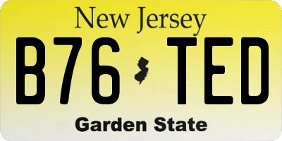 NJ license plate B76TED