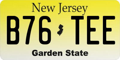 NJ license plate B76TEE
